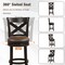 Costway 26'' Swivel Bar Stool Counter Height PU Leather Seat Rubber Wood Legs Footrest